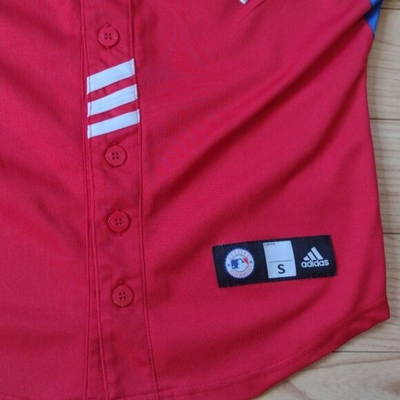 adidas MLB Philadelphia Phillies Red Short Sleeve Jersey Size Small - Picture 4 of 12